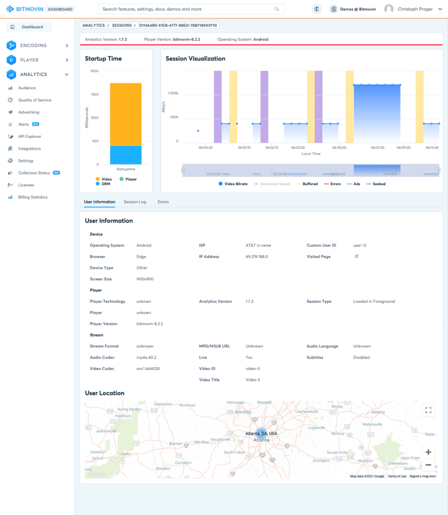 Online Video Analytics in the Bitmovin Dashboard_Screenshot