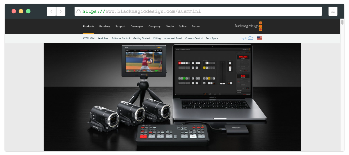 blackmagic atem mini live streaming encoder