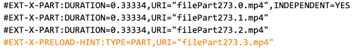 Low-Latency HLS _Preload hints for media segments_code screenshot